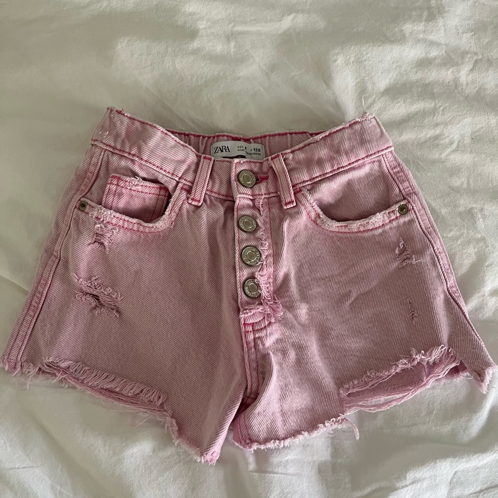 ZARA GIRLS high waisted jean shorts